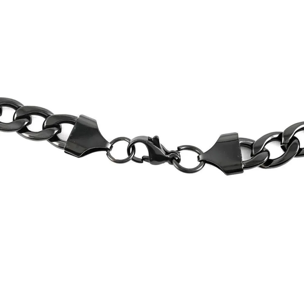 Curb Necklace 24 Inches in ION Plated Black